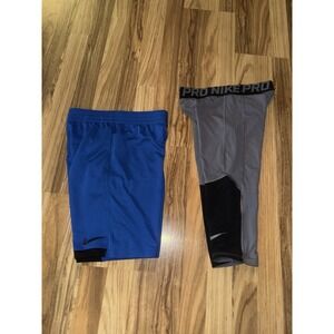 Nike Boys L Large 14/16 Shorts Capri Legging Pro Dri-fit Lot Pockets‎